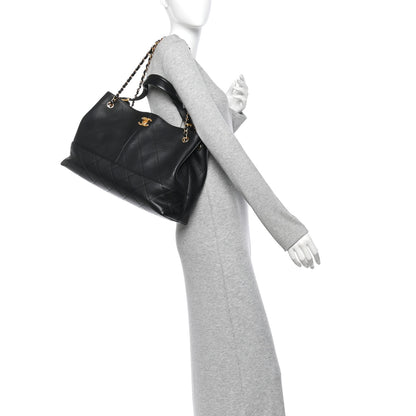 Chanel Calfskin Quilted Small Coco Base Shopping Bag Black 2 of 10