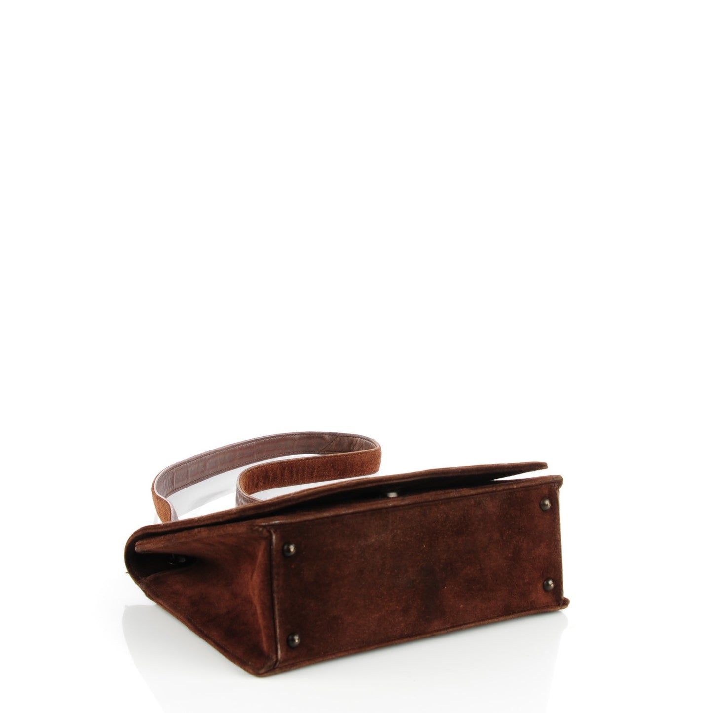 Suede Quilted Flap Bag Brown