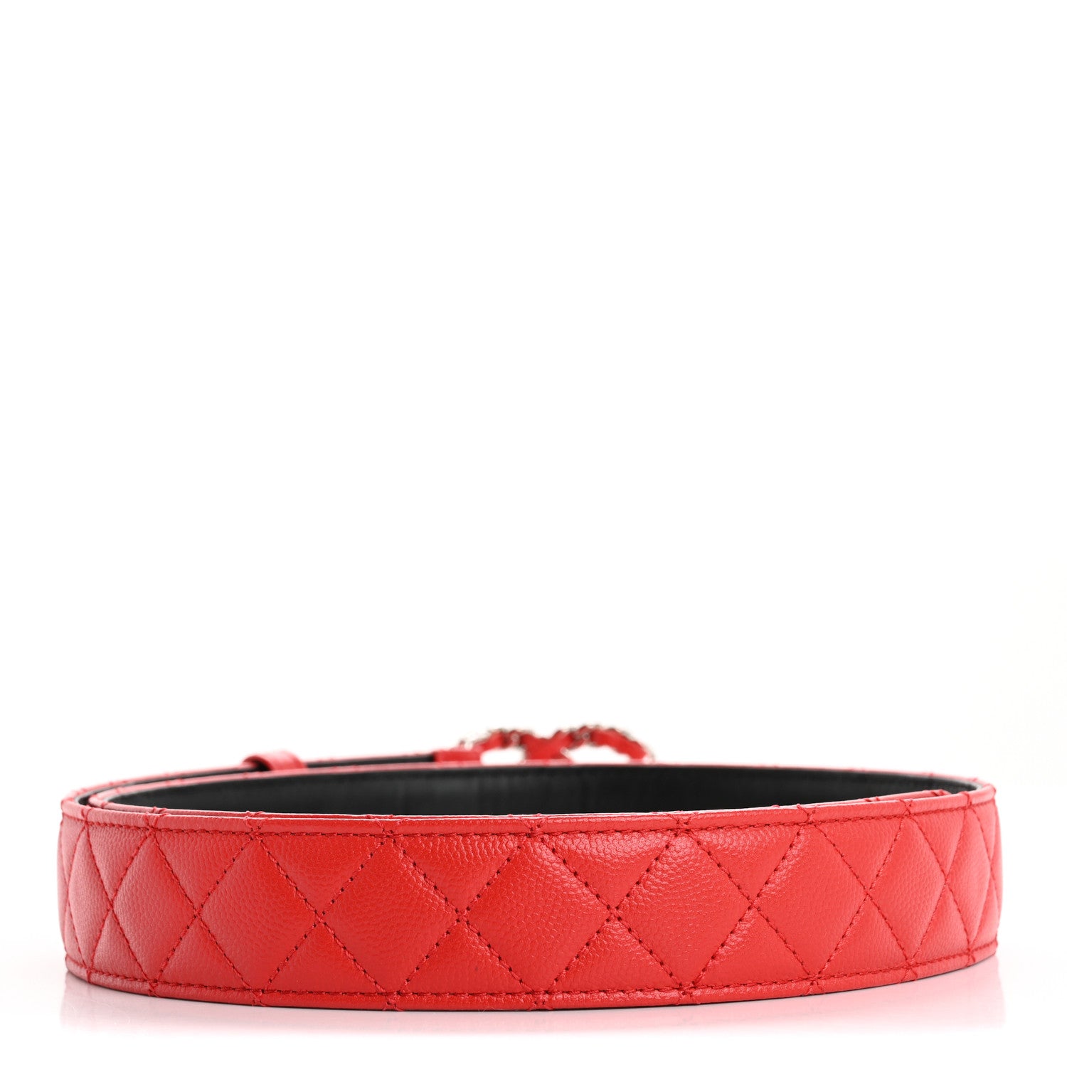 Chanel Caviar Quilted CC Chain Belt 90 36 Red 2 of 6