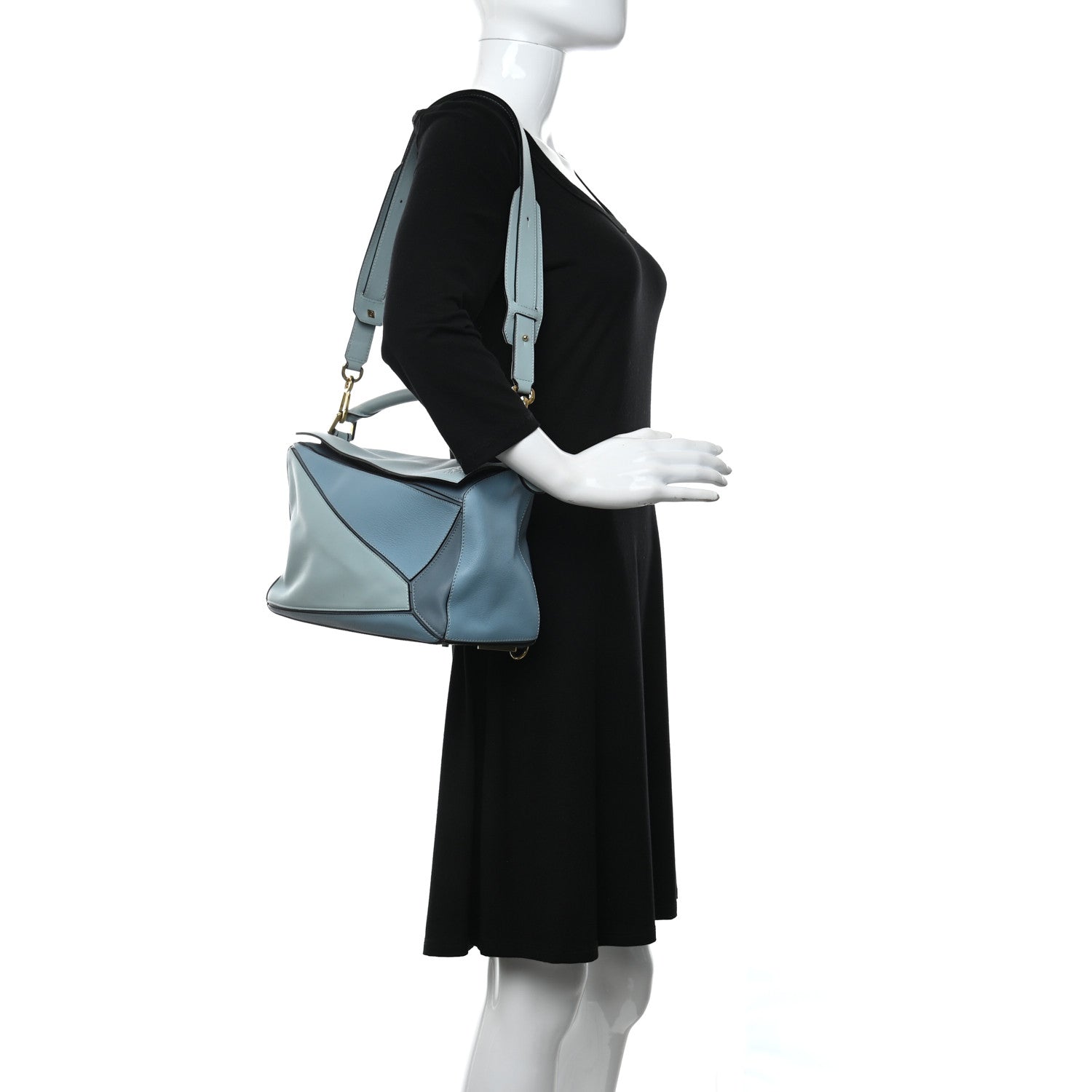 Loewe Calfskin Medium Puzzle Bag Aqua Light Blue Stone Blue 3 of 11