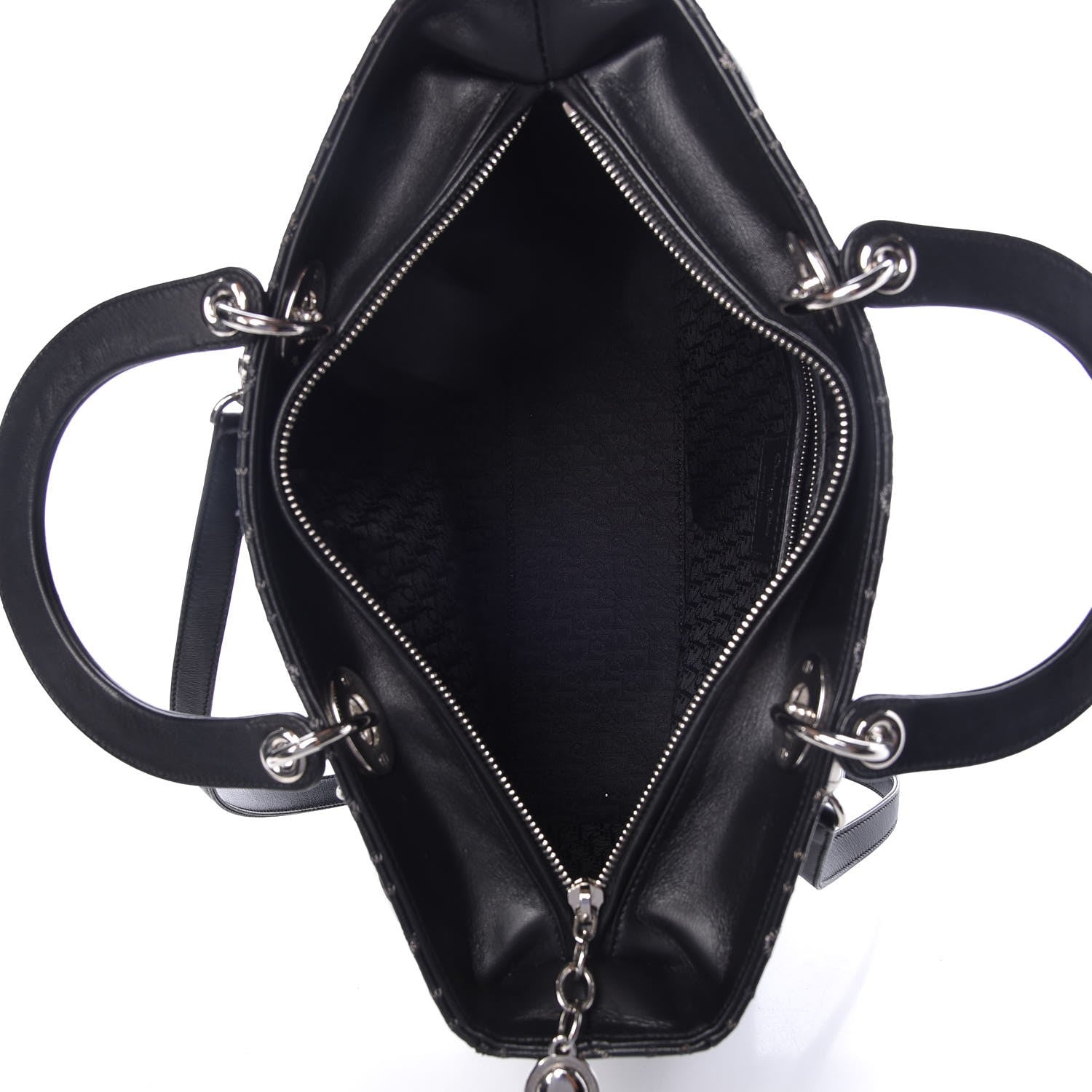 Christian Dior Lambskin Stitched Large Lady Dior Black 6 of 10