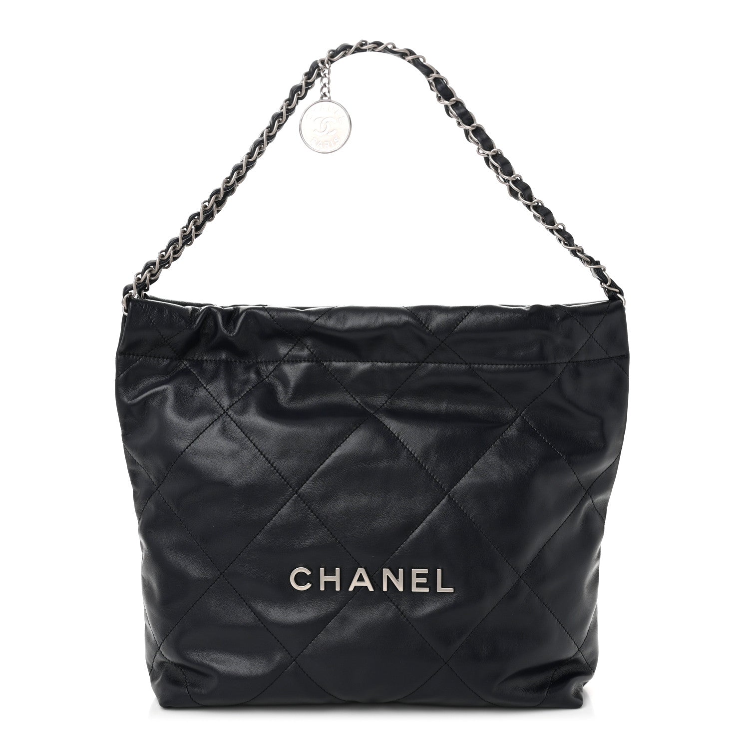 Chanel Shiny Calfskin Quilted Chanel 22 Navy 1 of 11