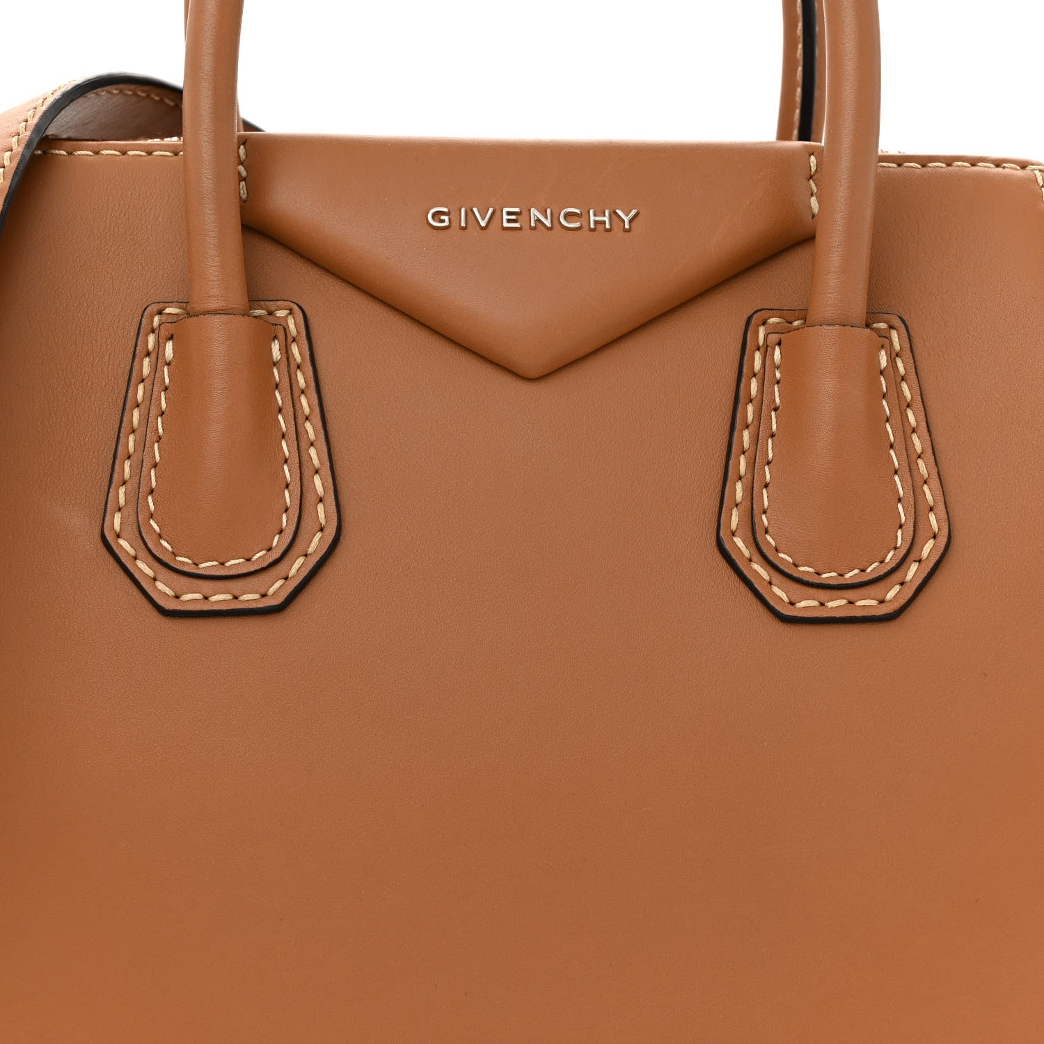 Givenchy Calfskin Contrast Topstitch Small Antigona Cognac 8 of 19