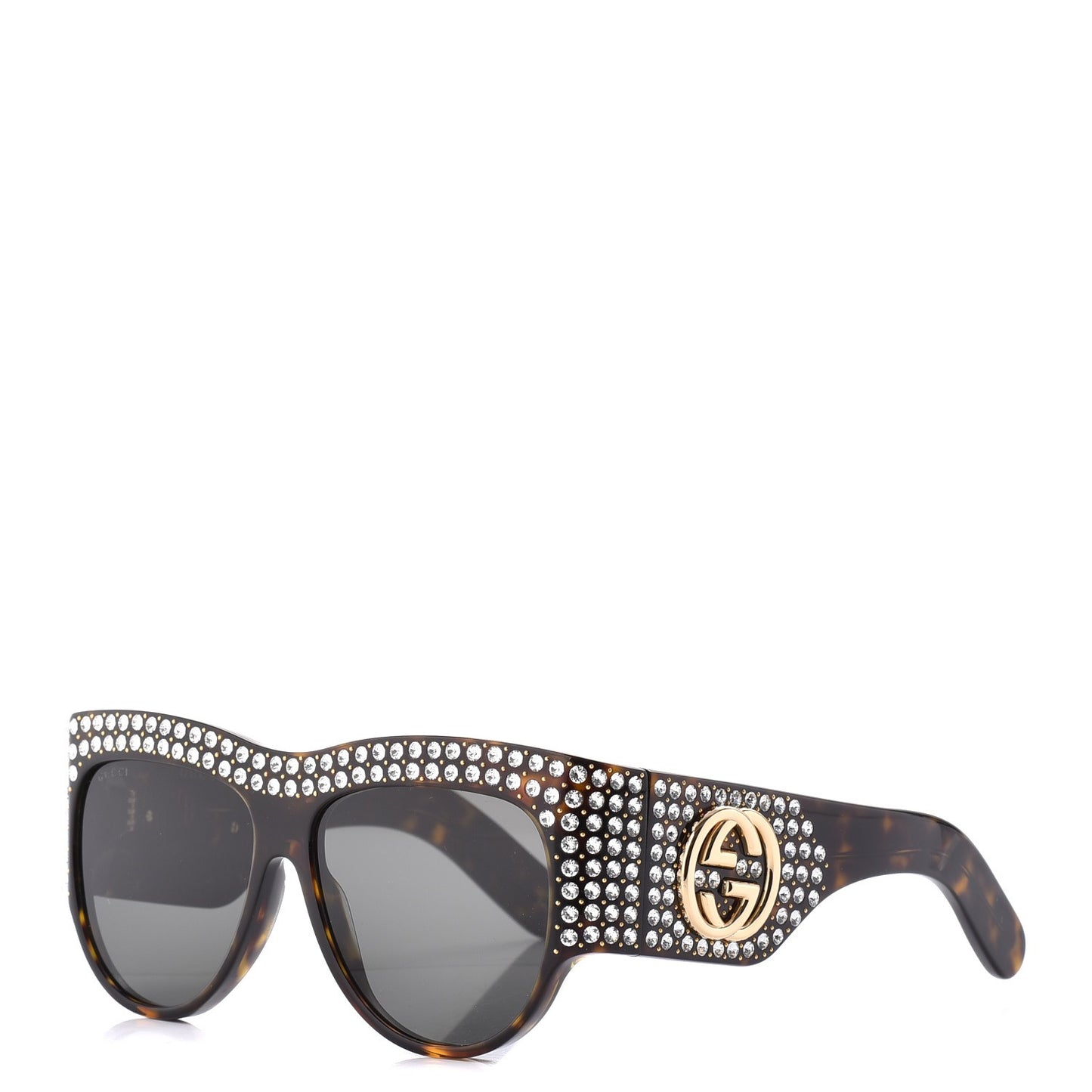 Acetate Crystal Oversize Hollywood Forever Sunglasses GG0144S Tortoiseshell