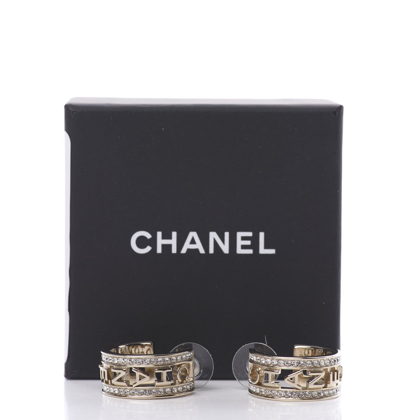 Metal Crystal Bow-tiful CC Hoop Earrings Gold