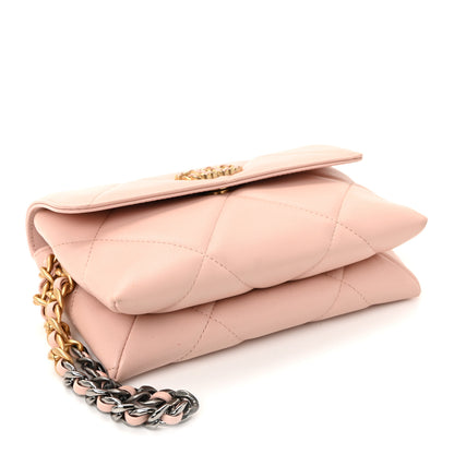 Chanel Lambskin Quilted Chanel 19 Flap Clutch Light Pink 4 of 9