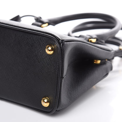 Prada Saffiano Lux Mini Galleria Double Zip Tote Black 8 of 8