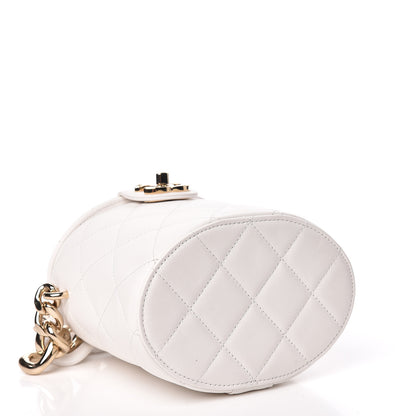 Chanel Lambskin Resin Elegant Chain Vanity Case White 4 of 12