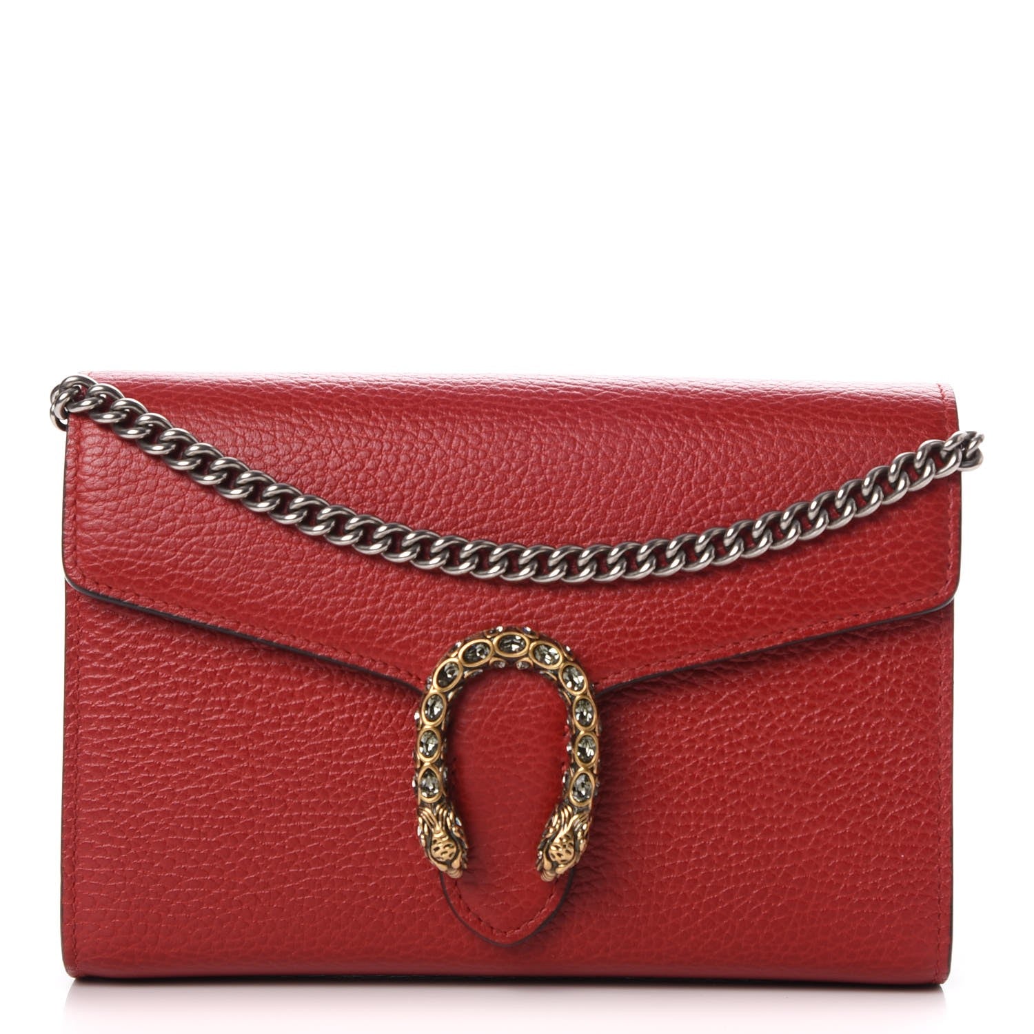 Gucci Calfskin Mini Dionysus Chain Wallet Hibiscus Red 1 of 8