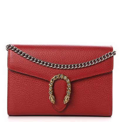 Gucci Calfskin Mini Dionysus Chain Wallet Hibiscus Red 1 of 8