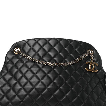 Chanel Lambskin Quilted Large Just Mademoiselle Bowling Bag Black 6 of 6