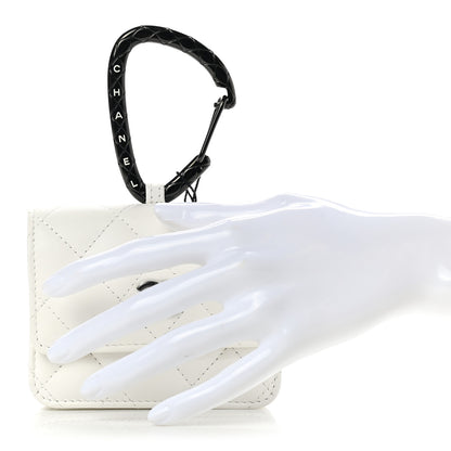 Chanel Lambskin Quilted CC Hook Card Holder White 2 of 8