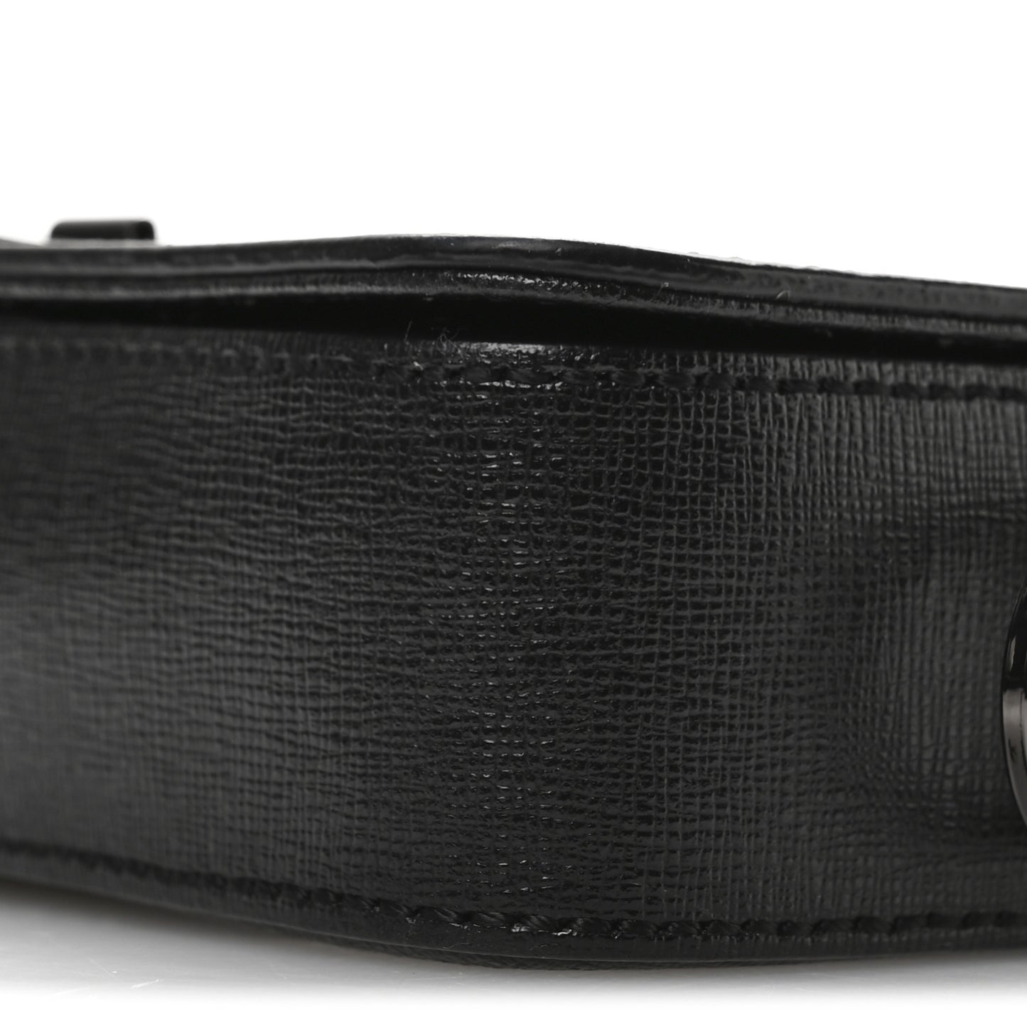 Saffiano Striped Mini Diag Binder Clip Bag Black White Yellow