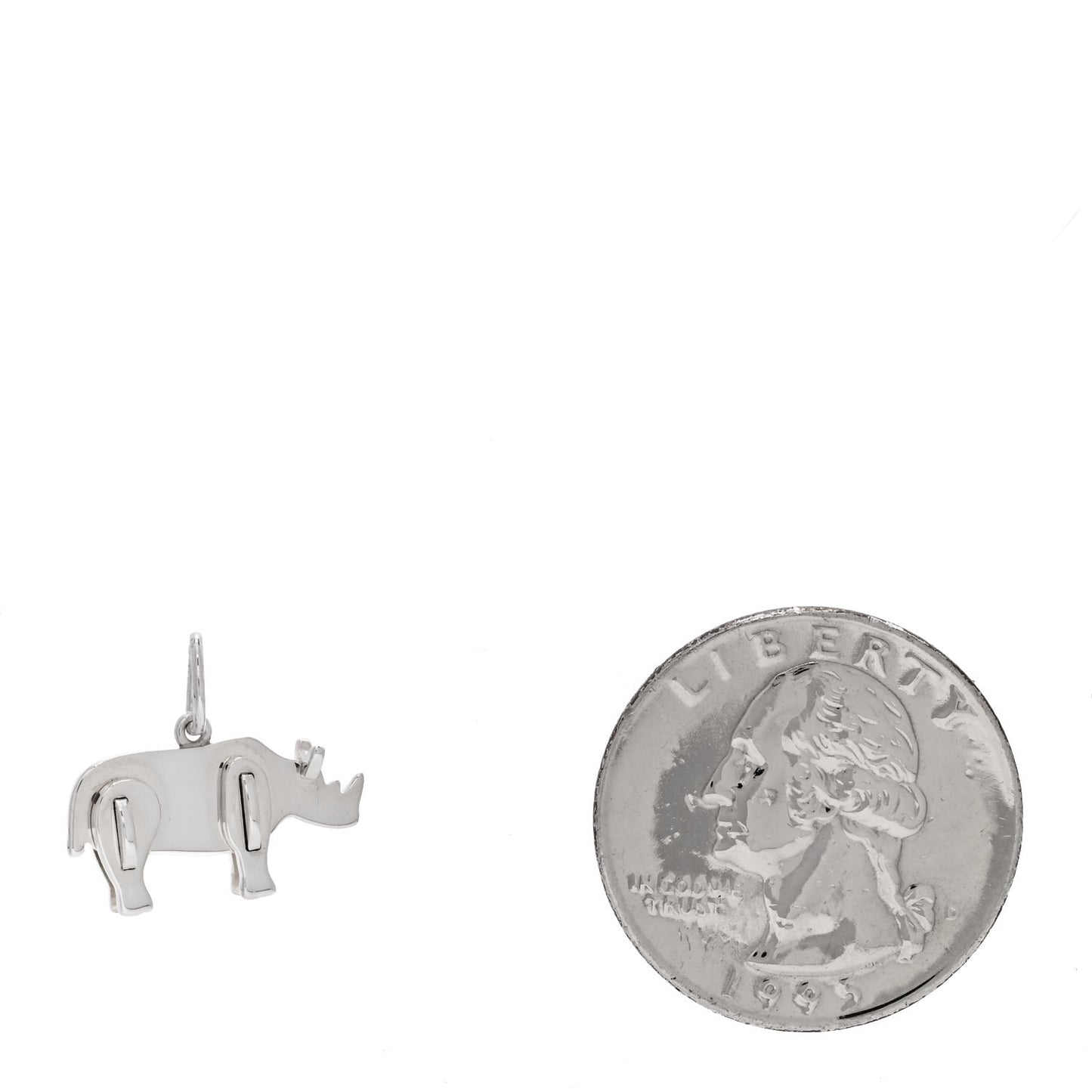 Sterling Silver Save the Wild Rhino Charm