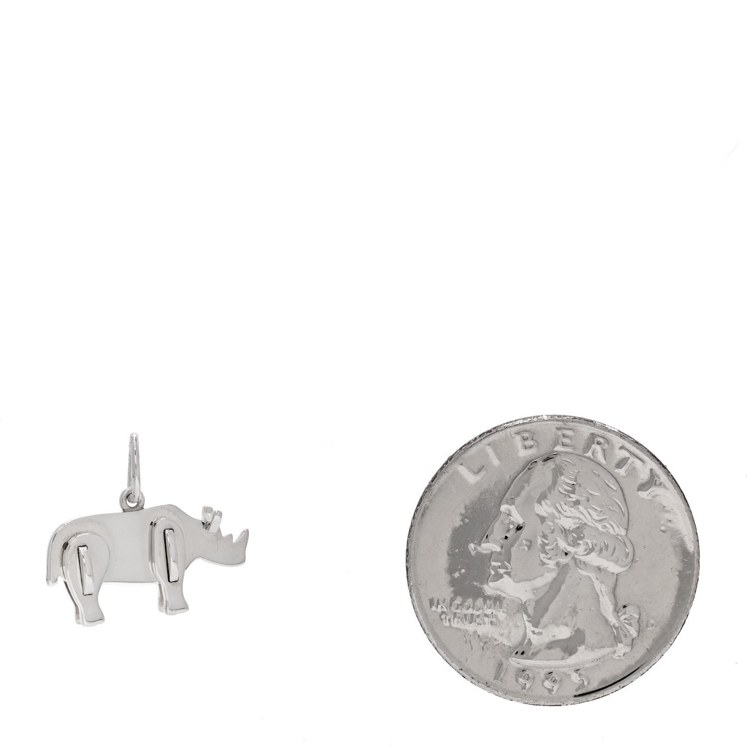 Tiffany Sterling Silver Save the Wild Rhino Charm 2 of 5