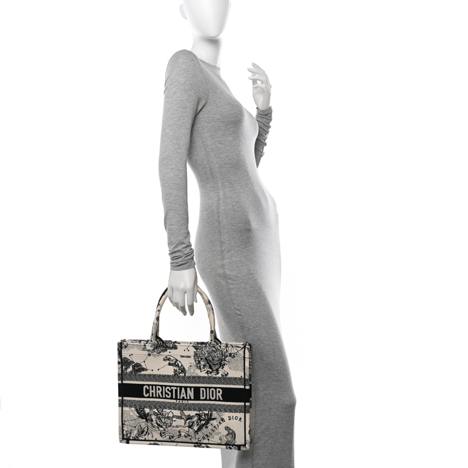 Christian Dior Canvas Zodiac Toile De Jouy Embroidered Medium Book Tote Latte 2 of 10