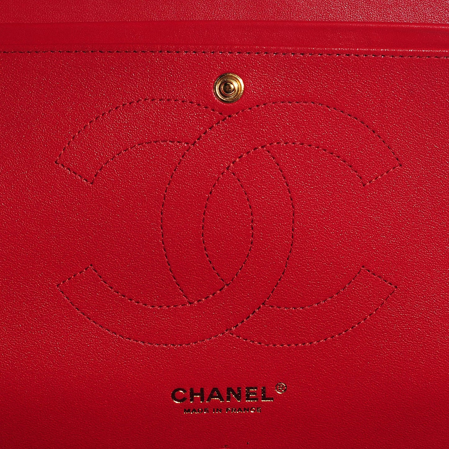 Lambskin Quilted Jumbo Double Flap Red