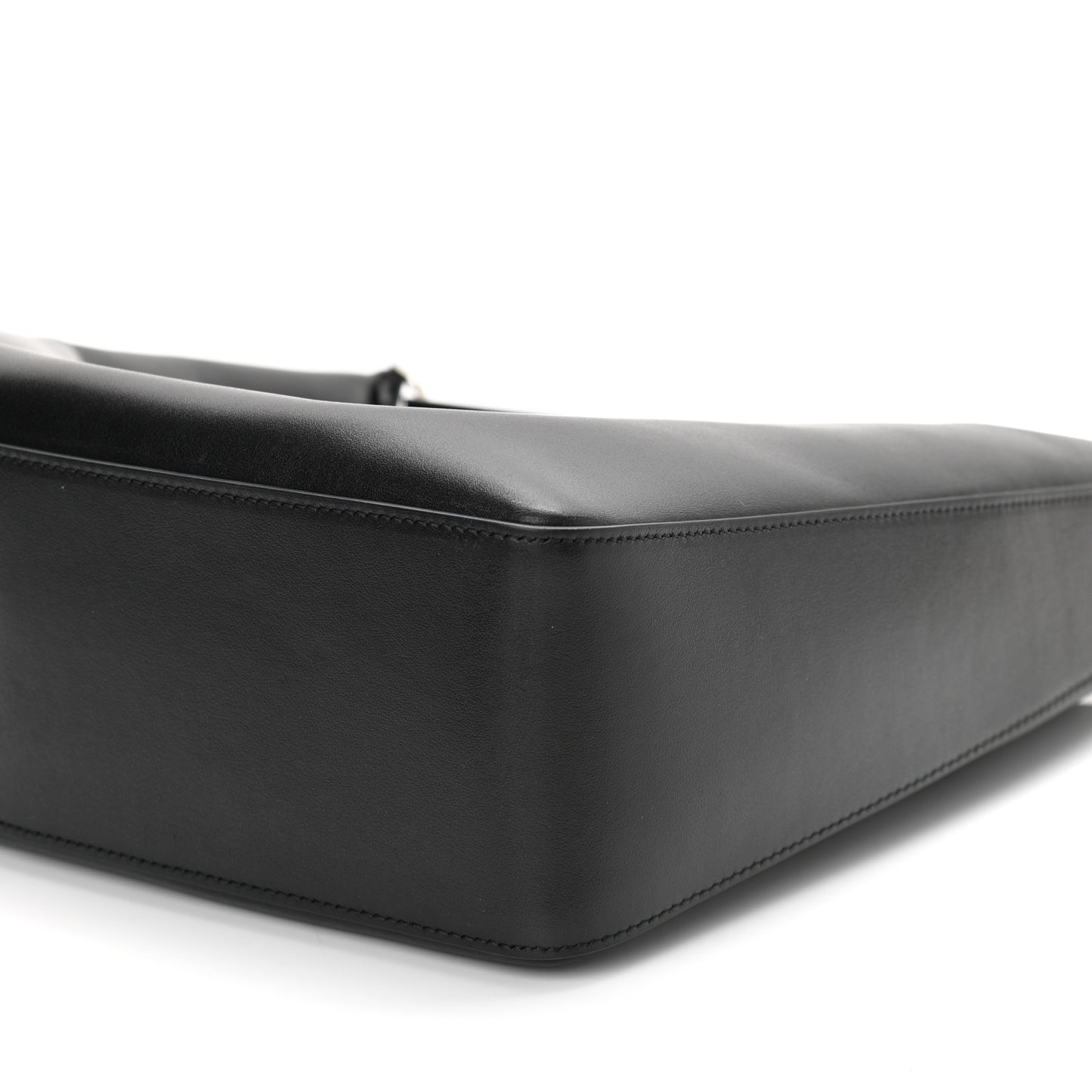 Smooth Calfskin Medium Moon Cut Out Shoulder Bag Black