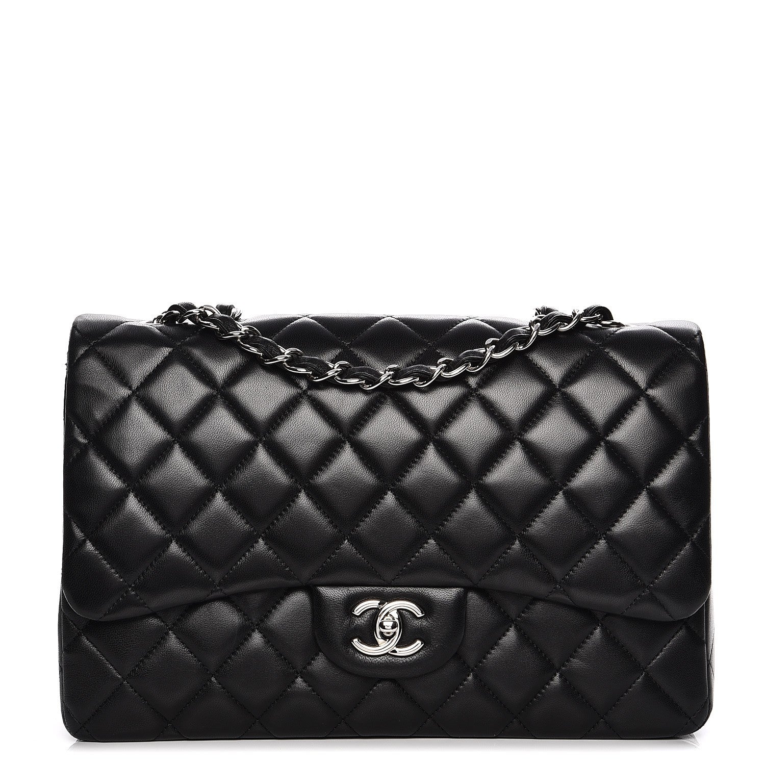 Chanel Lambskin Quilted Jumbo Single Flap Black 1 of 13