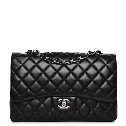Chanel Lambskin Quilted Jumbo Single Flap Black 1 of 13