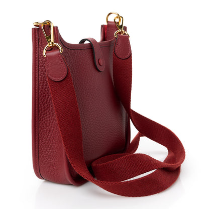 Hermes Taurillon Clemence Evelyne TPM Rouge H 3 of 11