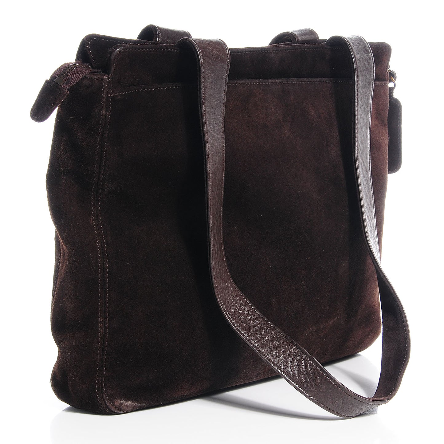 Suede Shoulder Bag Dark Brown