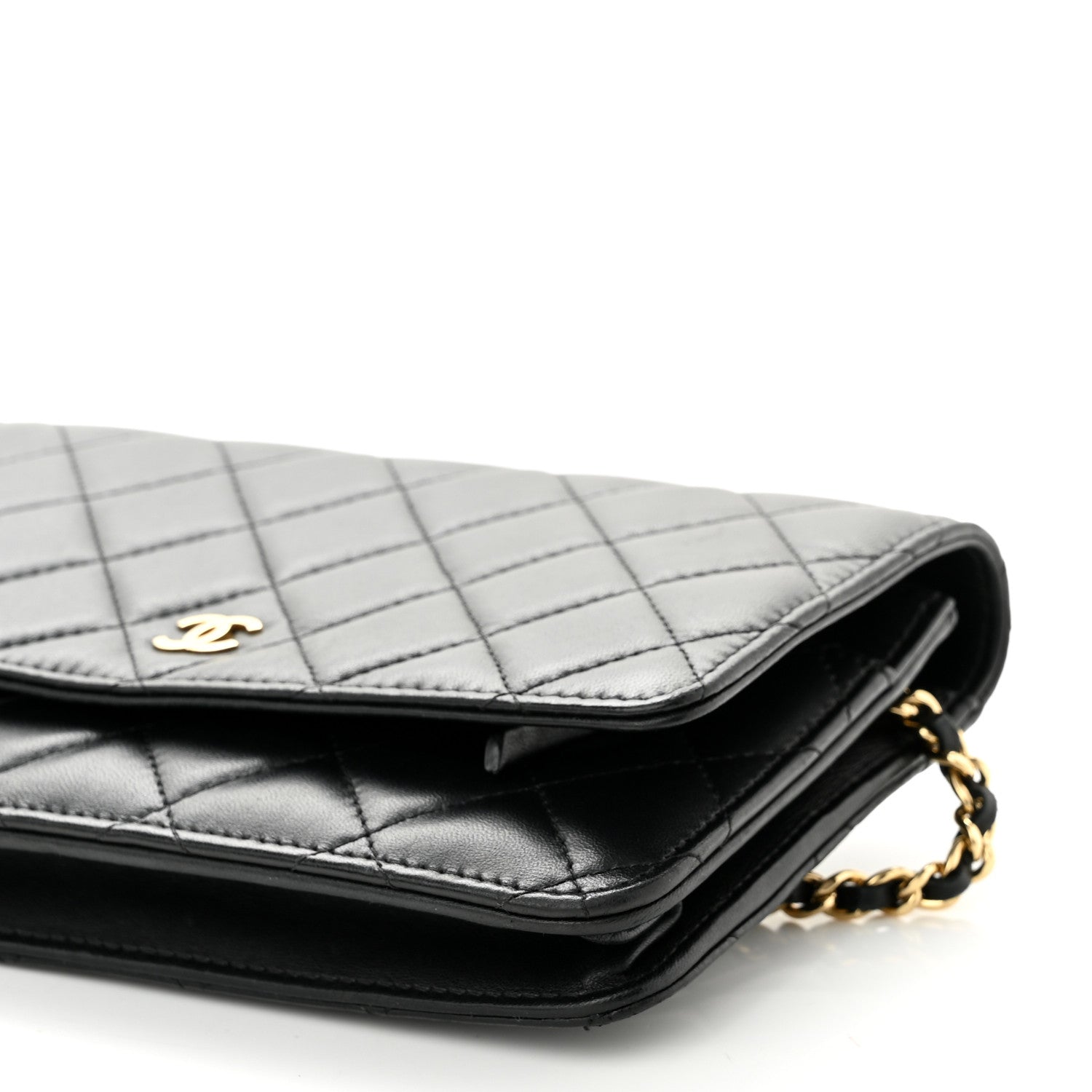 Chanel Lambskin Quilted Wallet On Chain WOC Black 11 of 11