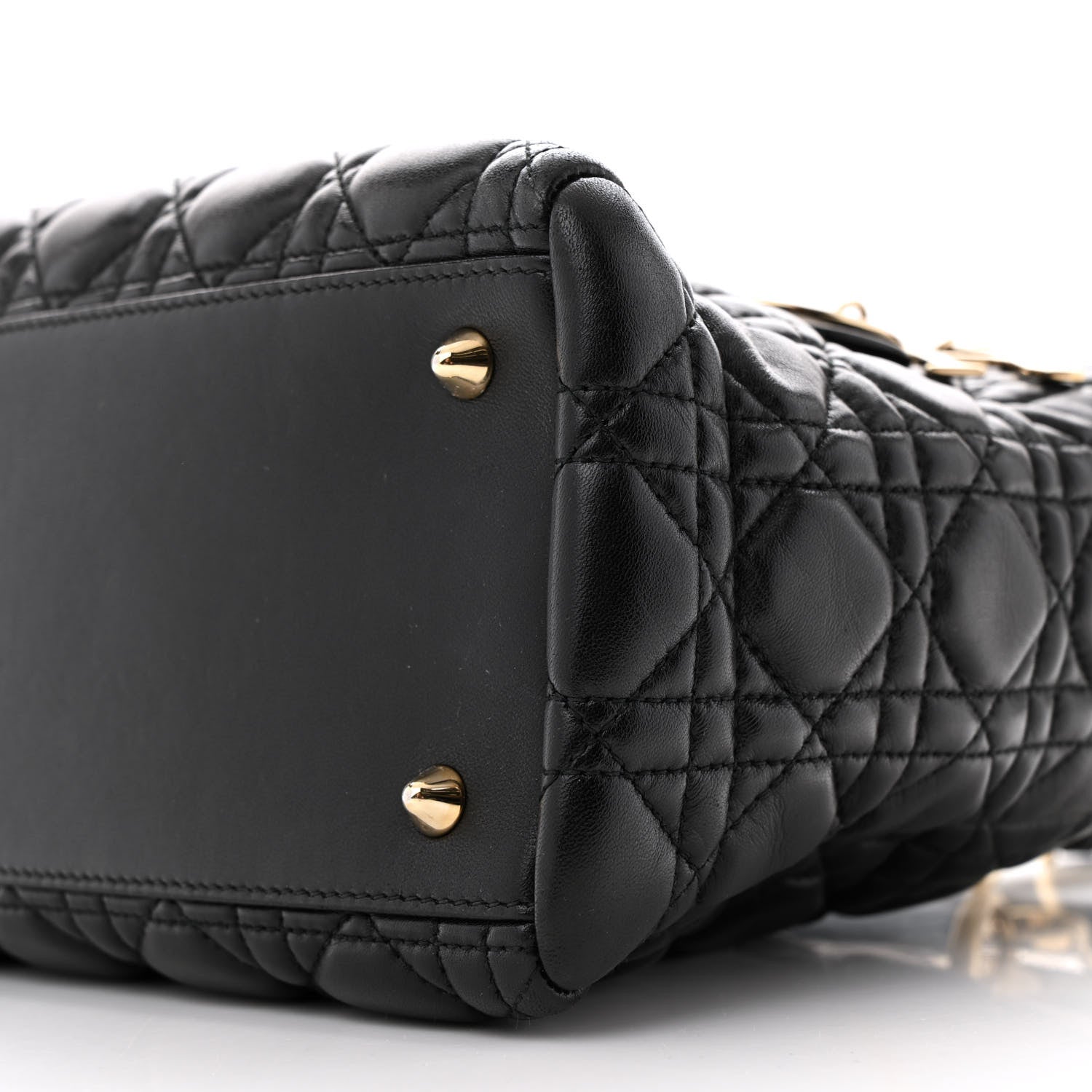 Christian Dior Lambskin Cannage Medium Lady Dior Black 10 of 13