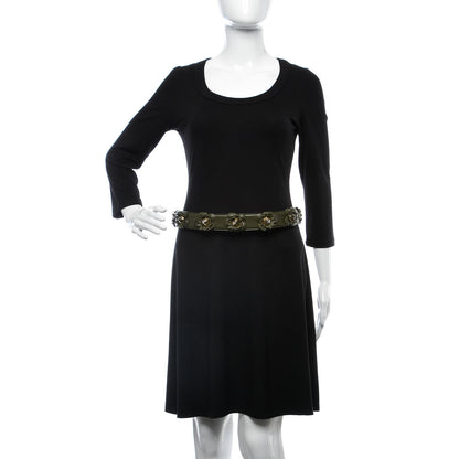 Fendi Calfskin Flowerland Belt 85 34 Green 2 of 5