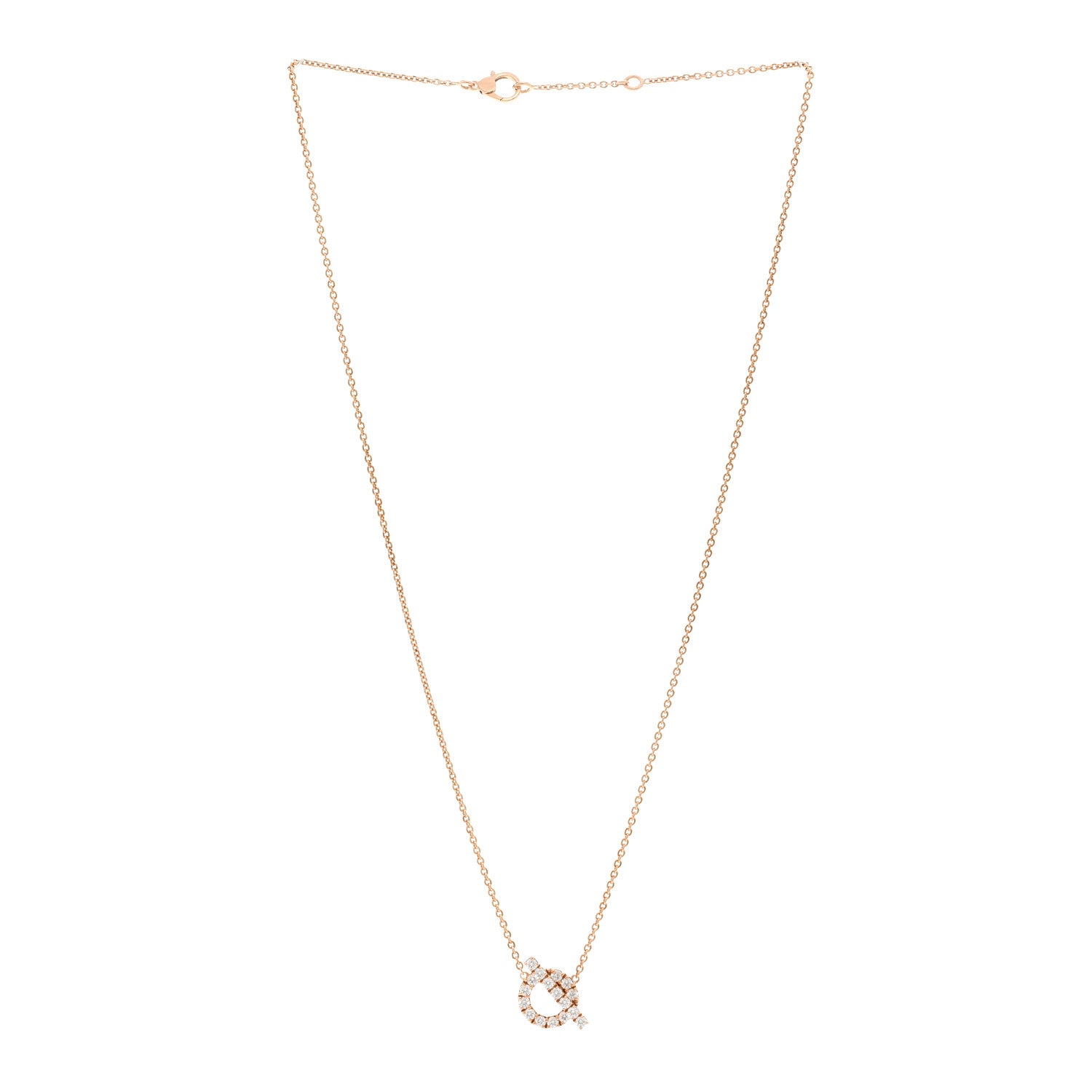 Hermes 18K Rose Gold Diamond Finesse Pendant Necklace 3 of 5