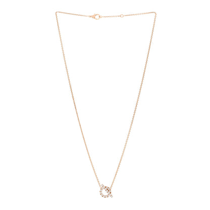 Hermes 18K Rose Gold Diamond Finesse Pendant Necklace 3 of 5