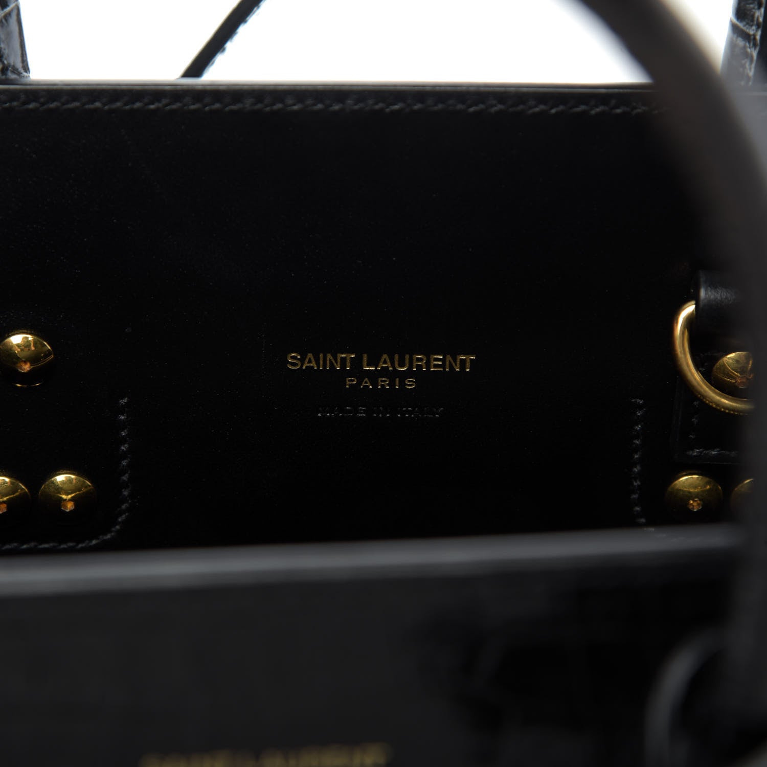 Saint Laurent Calfskin Crocodile Embossed Baby Sac De Jour Black 9 of 9