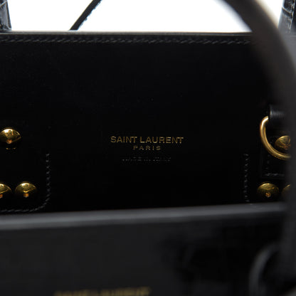 Saint Laurent Calfskin Crocodile Embossed Baby Sac De Jour Black 9 of 9