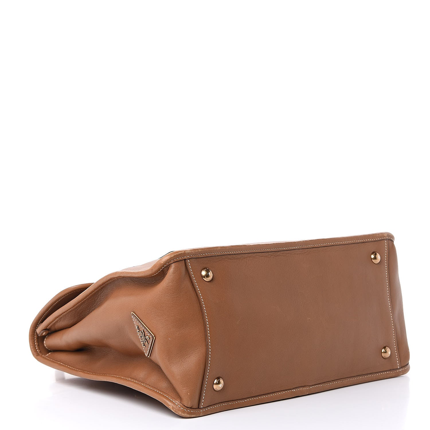 Prada Soft Calf Flap Tote Caramel 4 of 16