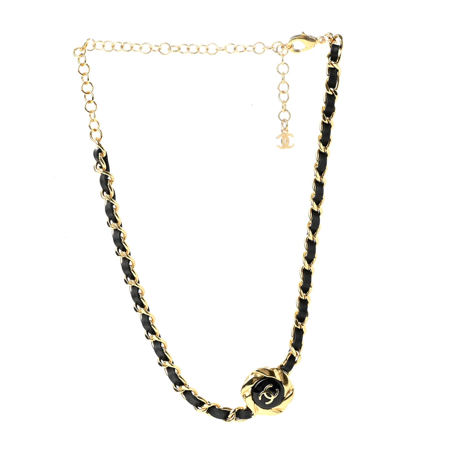 Chanel Metal Lambskin Enamel CC Choker Gold Black 3 of 7
