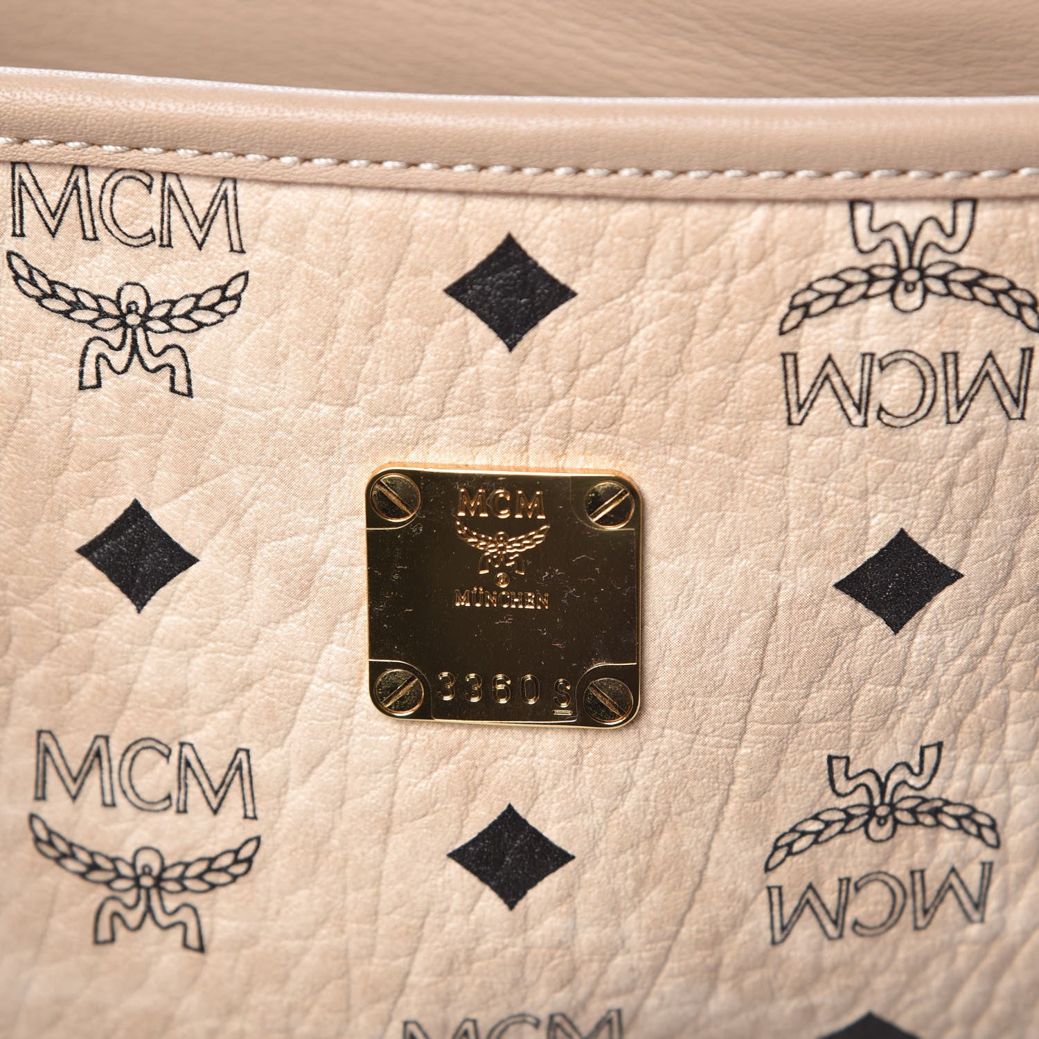 MCM Visetos Medium Anya Shopping Tote Beige 8 of 11