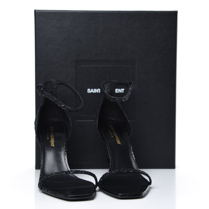 Saint Laurent Glitter Opyum 85 Sandals 37 Black 8 of 8