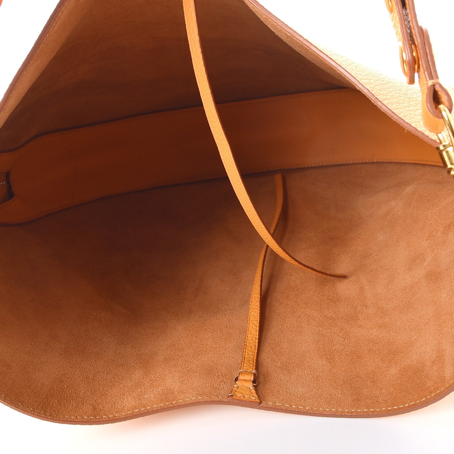Crisped Calfskin Medium Hobo Saffron