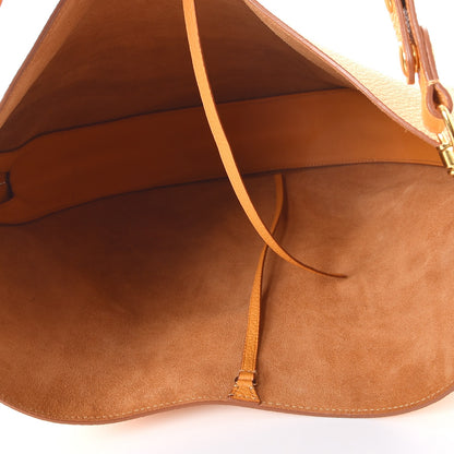 Celine Crisped Calfskin Medium Hobo Saffron 5 of 9