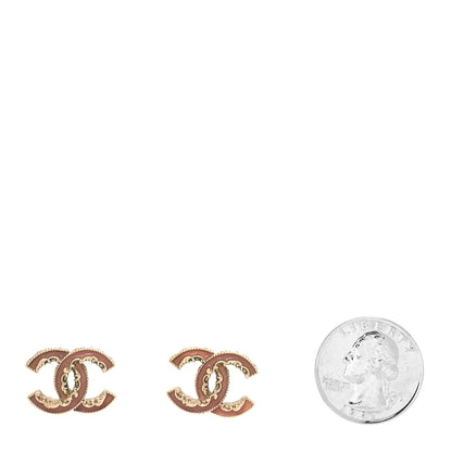 Chanel Enamel CC Baroque Earrings Light Pink Gold 2 of 4