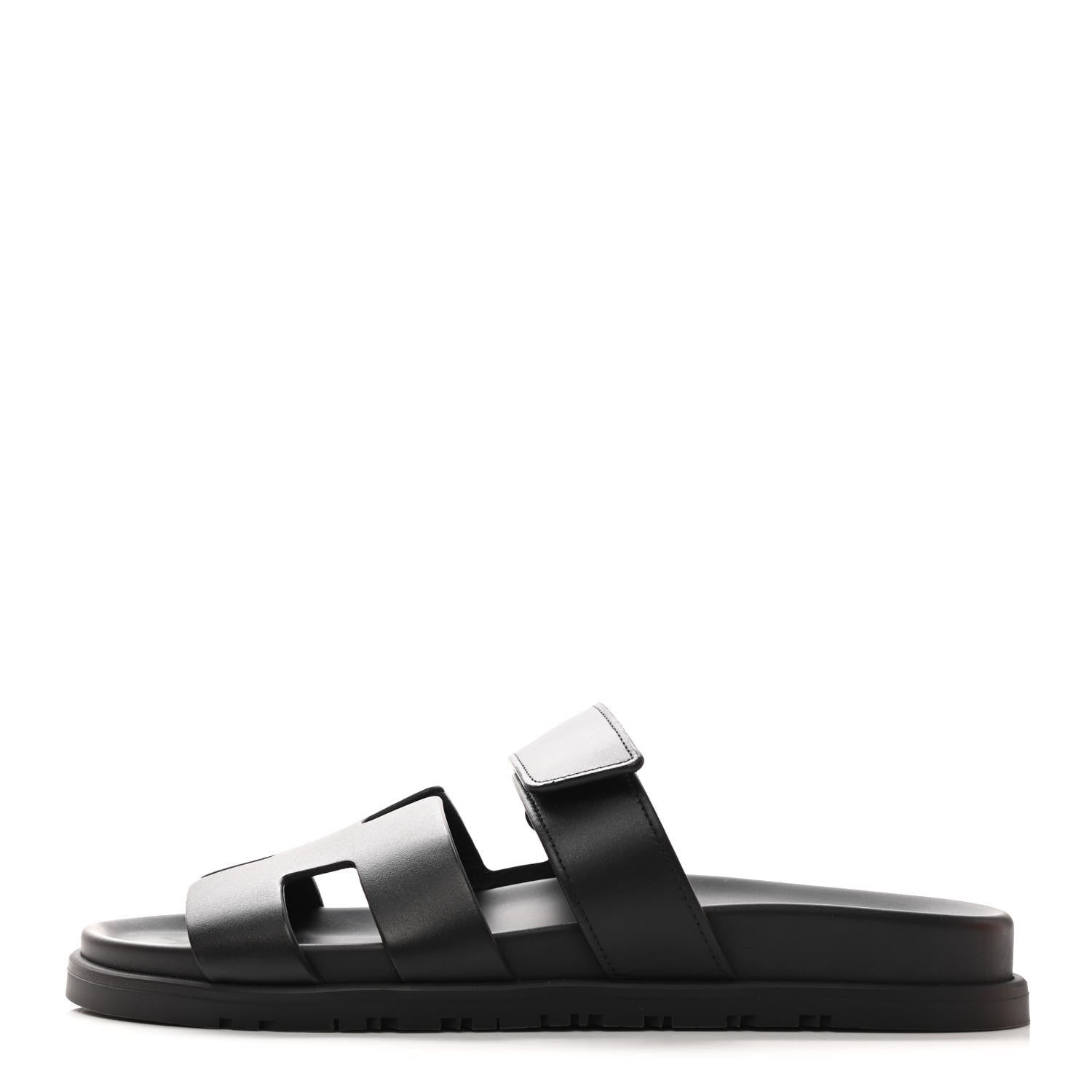 Hermes Calfskin Womens Chypre Sandals 39 Black 1 of 9
