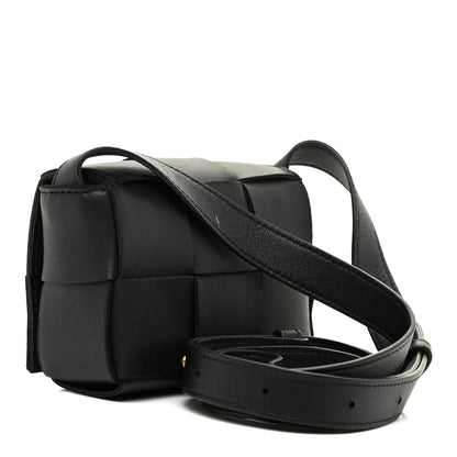 Bottega Veneta Lambskin Maxi Intrecciato Extra Mini Cassette Crossbody Bag Black 3 of 11