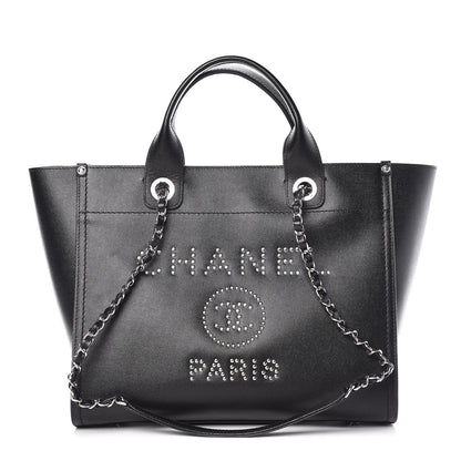 Chanel Caviar Small Studded Deauville Tote Black 1 of 9