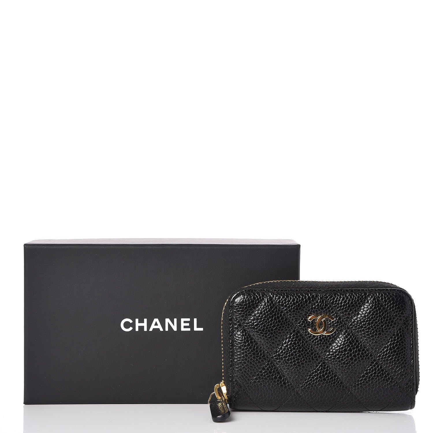 Chanel Caviar Quilted Zip Coin Purse Black 8 of 8