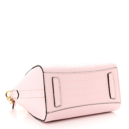 Givenchy Calfskin Crocodile Embossed Mini Antigona Pink 4 of 13