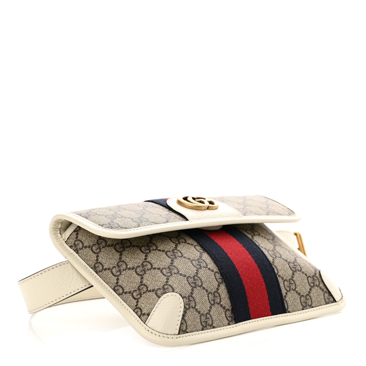 Gucci GG Supreme Monogram Web Small Ophidia Belt Bag Beige Ebony White 4 of 12