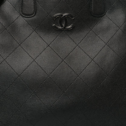 Chanel Caviar Stitched Large Lady Coco Shopping Tote Black 7 of 10