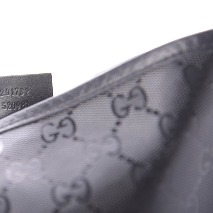 Gucci Imprime Monogram Medium Double Buckle Flap Messenger Bag Black 8 of 9