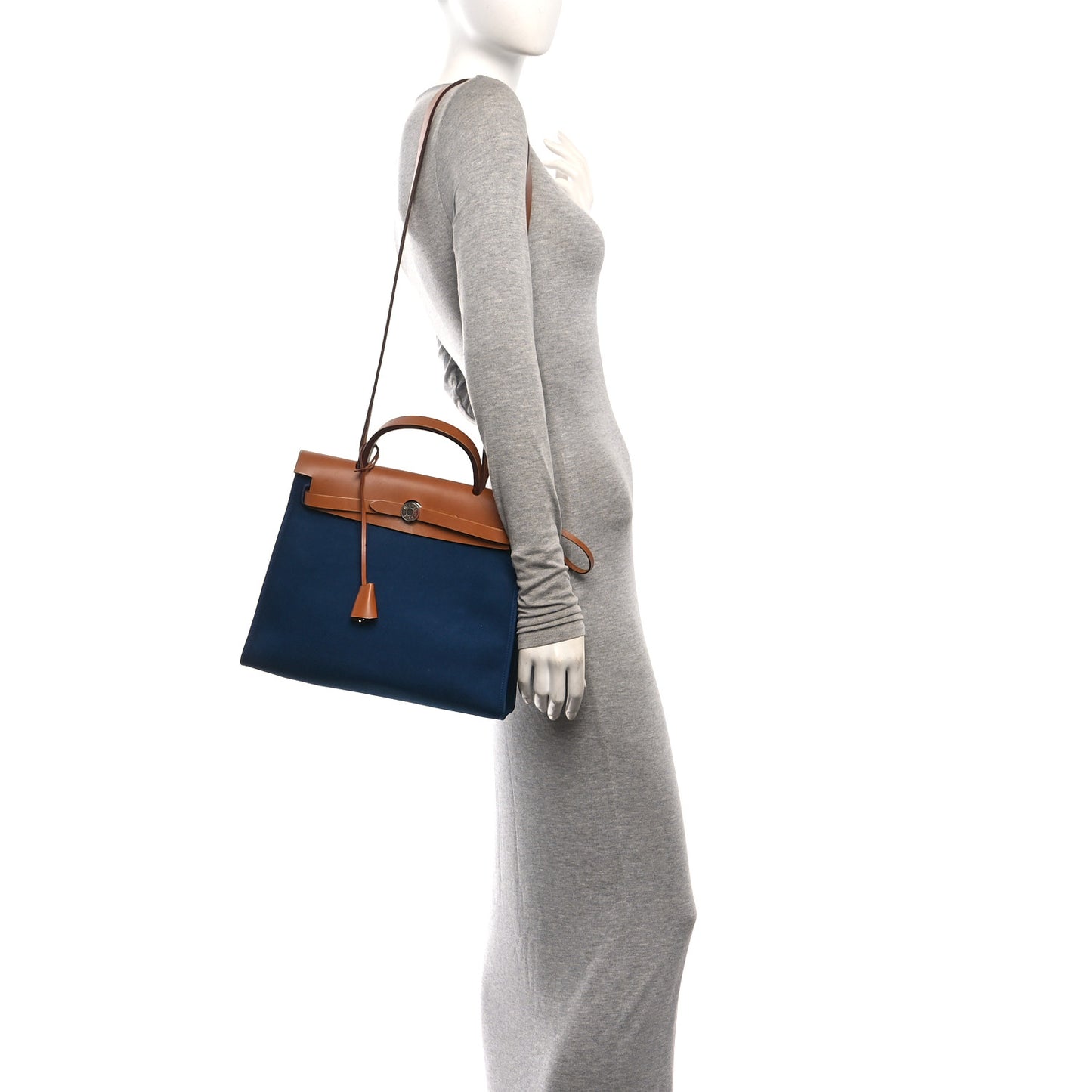 Vache Hunter Toile Herbag Zip 31 PM Bleu De Malte Natural