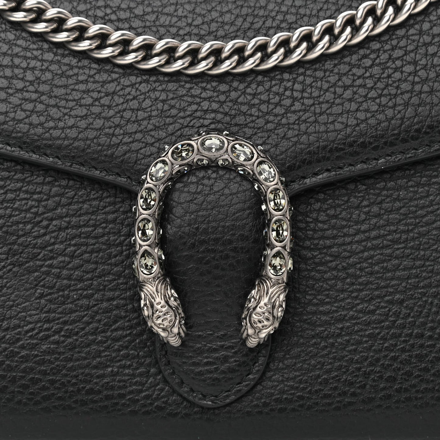 Calfskin Mini Dionysus Chain Wallet Black
